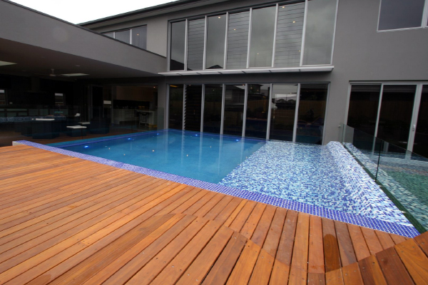 Pool with timber deck